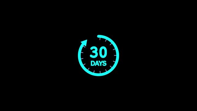 Calendar icon day 30 animation Luma matte with transparent background 4K appointment, important date, Timetable time management, organize meeting, Planning strategy Animated stock video.