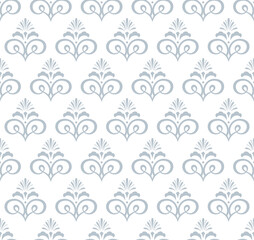 Fototapeta premium Flower geometric pattern. Seamless vector background. White and gray ornament