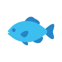 Obraz premium Illustration of a simplistic light blue fish swimming on a white background