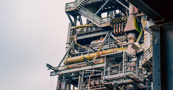 Industrial factory structure steel pipes machinery background wallpaper