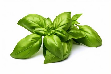 Fototapeta premium Fresh basil leaves bundle, aromatic culinary ingredient