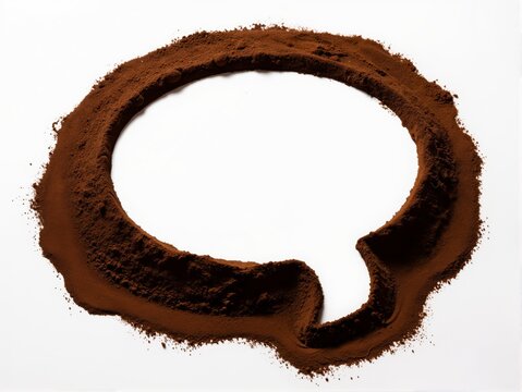 Minimalist Overhead View of Coffee Powder Shaped as Speech Bubble