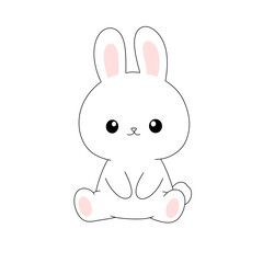 Obraz premium Cute White Bunny Illustration
