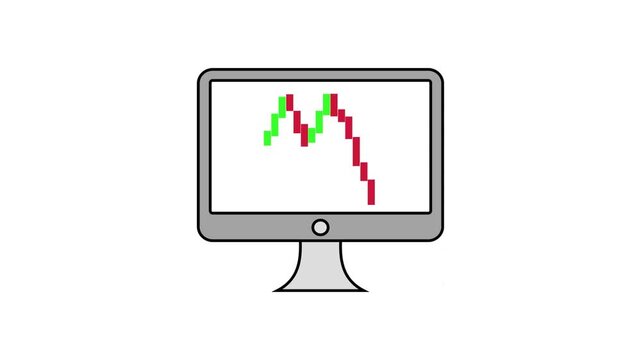 computer monitor with graph trading