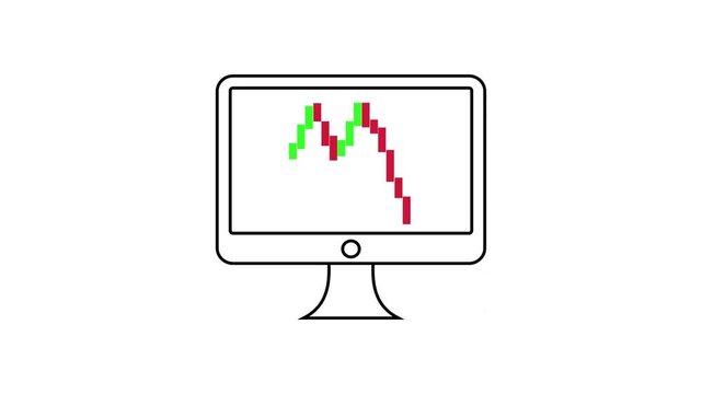 monitor with loss trading graph chart