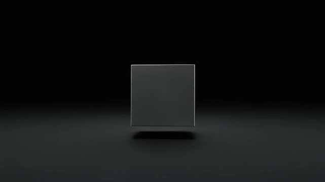 Abstract Shiny Cube Rotating Loop Animation on Dark Background
