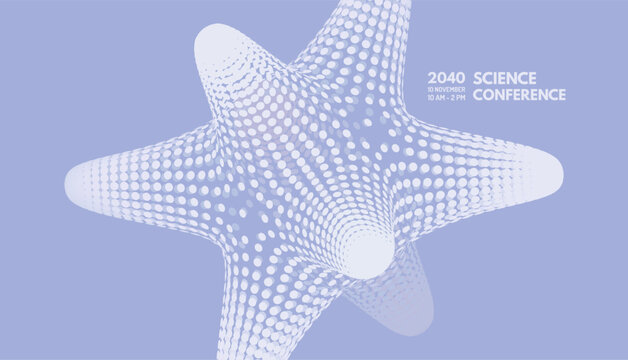 Molecule. Grid. Virus particle. Pathogen organism. Event invitation template. Science conference. Vector for online courses, master class, seminar, presentation, webinar or lecture.