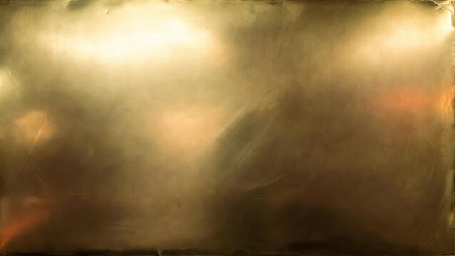 Textured Brass Sheet with Reflective Light and Subtle Scratches, Warm Golden Tones