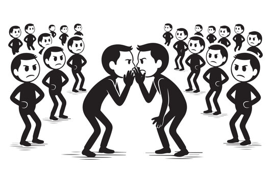 People Whispering and Gossiping Concept Vector Illustration
