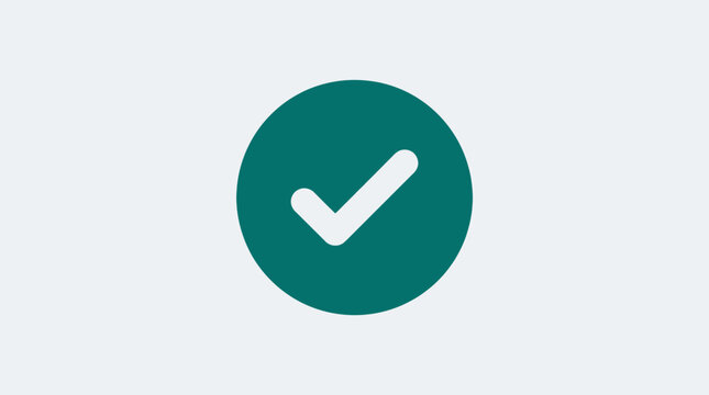 Simple checkmark icon on a muted background, symbolizing approval or completion in design
