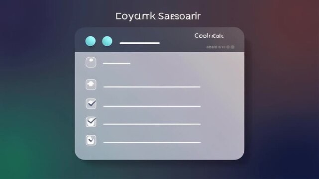 Abstract UI Interface Animation: Checkbox List Interaction
