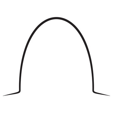 Minimalist black arch line vector illustration isolated on white background