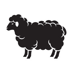 Obraz premium Black sheep silhouette isolated on white background
