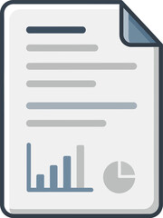 Fototapeta premium Document with green bar chart and pie chart