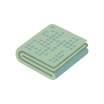 Green notebook with rolled pages.