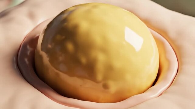 Expanded Fat Cell Storing Energy in Simplified 3D Illustration