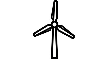 A simple black line drawing of a wind turbine © Freelancing