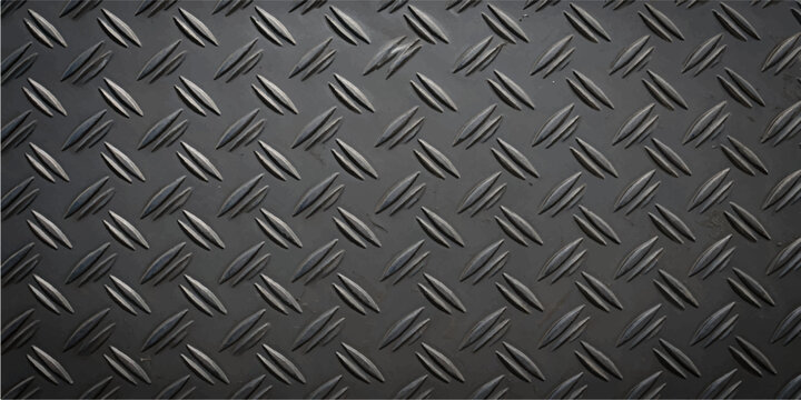 Industrial seamless diamond plate texture featuring a rough silver metallic steel surface design for grey aluminum floor sheet material and construction industry wallpaper backgrounds