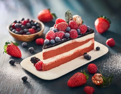 berry topped cake