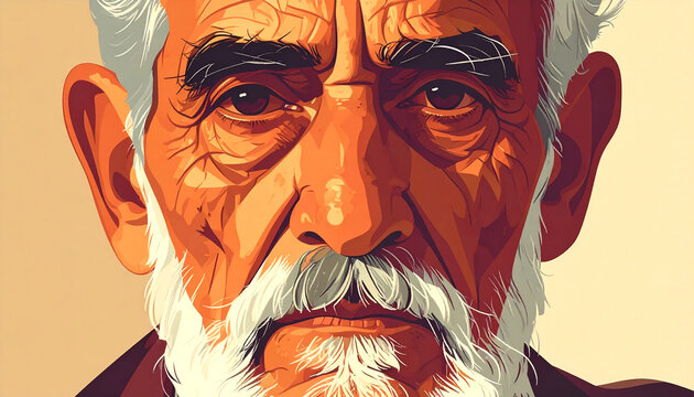 Portrait of an elderly man with white beard