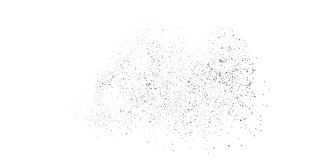 Fototapeta premium black and white sugar. Silver glitter confetti on a white background. Realistic grunge graffiti spray paint effect on the white wall background.