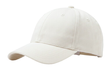 Fototapeta premium Blank White Baseball Cap Mockup Isolated. Transparent Background