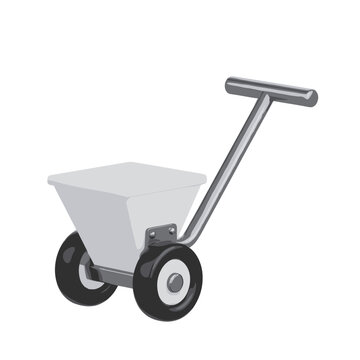 Illustrated fertilizer spreader isolated object on white background