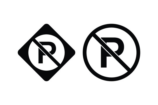 Urban No Parking Zone Traffic Restriction Icon