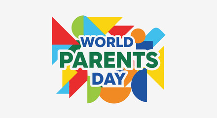 Fototapeta premium World Parents Day celebration logo design.