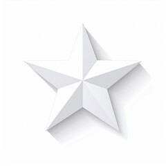 Obraz premium 3d minimalist white paper star origami on plain background