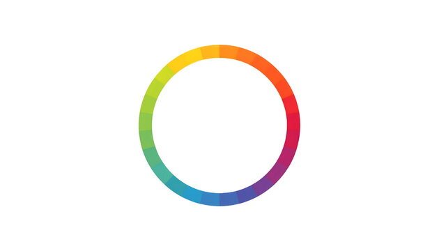 A vibrant rainbow colored circle on transparent background