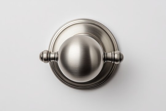 Stylish metal door knob with circular backplate ideal for modern and classic interiors enhancing aesthetic value and functionality in any space. Generative AI