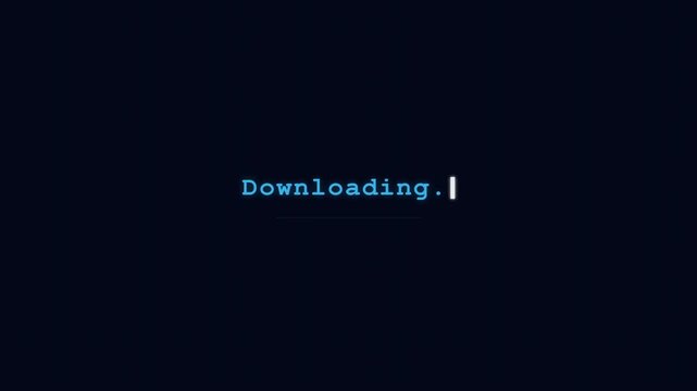 Minimalist Downloading Progress Bar Animation on Dark Background.
