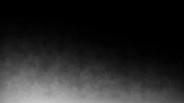 Cartoon smoke reveals explosion animation on a black screen with glow flash fx, white steam clouds, smooth loop motion with cinematic overlay, soft mist flow, and premium stylized visual effects. 4K