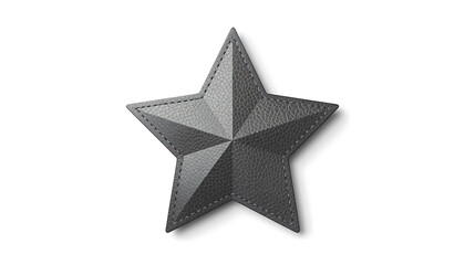 Obraz premium A gray leather star patch on a white background