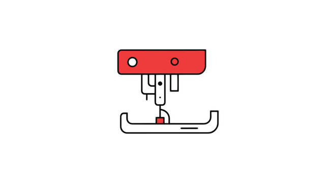 Sewing Machine Stitch Plate minimal abstract pattern vector