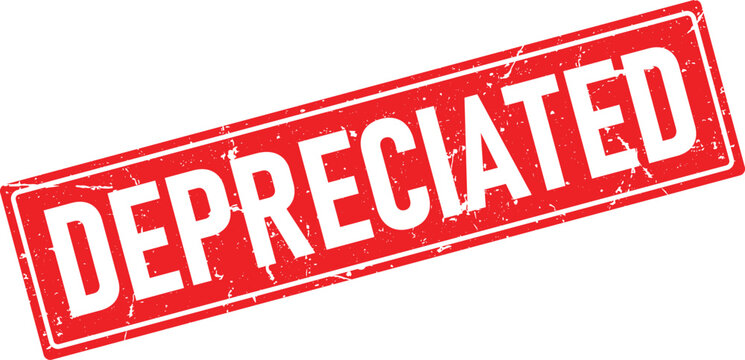 A distressed red rubber stamp impression reads the word DEPRECIATED in bold white capital letters isolated on white