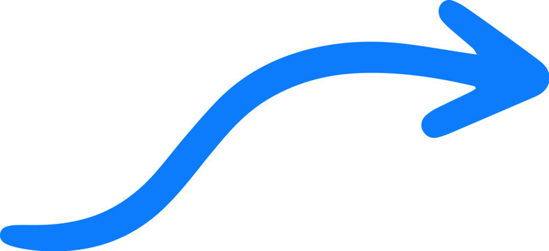 Modern Minimal Hand Drawn Wave Right Arrow Icon &ndash; Colorful Flow Direction Vector