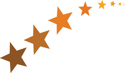 Fototapeta premium Golden Star Trail and Shooting Star Icon Set for Quality Ratings Customer Reviews Success Achievement Celebration Awards and Sparkling Celestial Graphic Designs