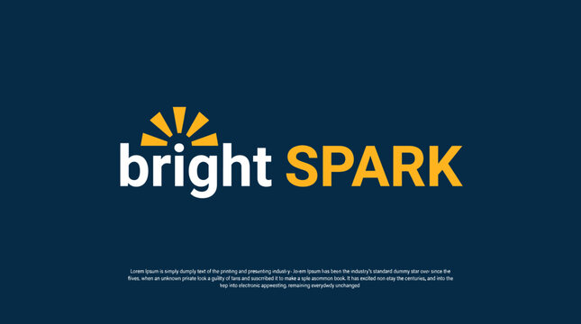 This logo features a modern and bold style with the phrase 'bright SPARK', symbolizing inspiration, innovation, and creative energy in a professional setting.