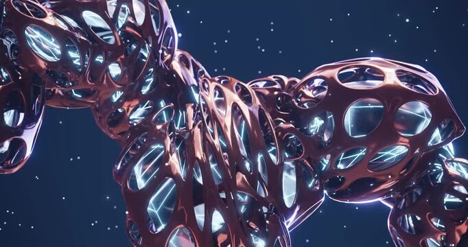 Orbital structure floats through starry space loop