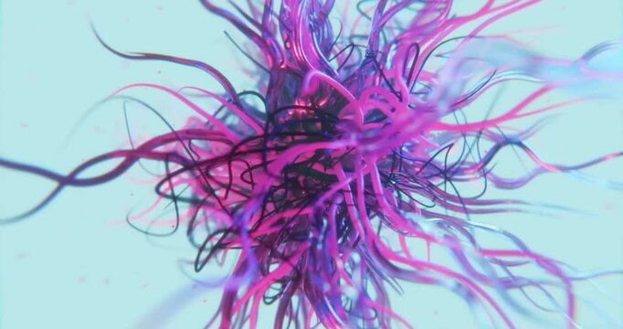 Vibrant, tangled filaments pulse with energy loop