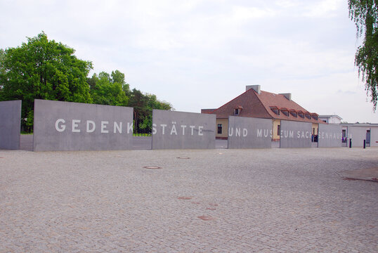 SACHSENHAUSEN ORANIENBURG, GERMANY: Sachsenhausen camp Memorial Museum entrance of Nazi concentration camp used primarily for political prisoners from 1936 to the end of the Third Reich.