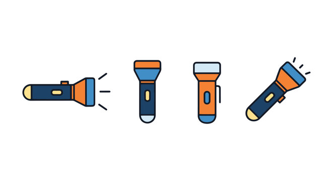 Penlight Line art vector set minimal abstract colorful shapes