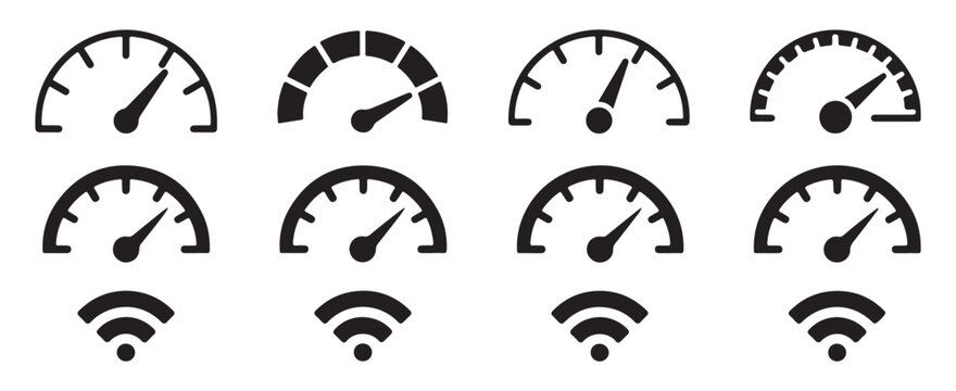  Network speed test icon for wifi and broadband connection. vector illustration eps 10.