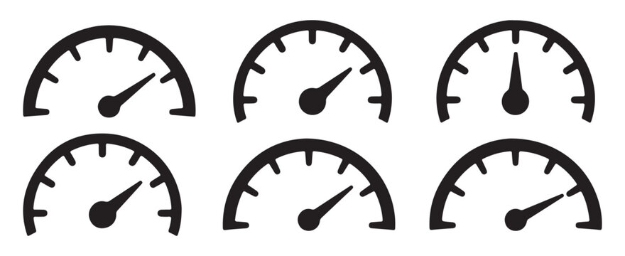 Speedometer  set for measuring performance and speed. vector illustration eps 10.