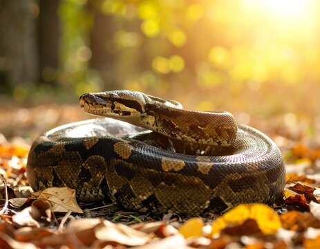 Royal Python in Leaves.