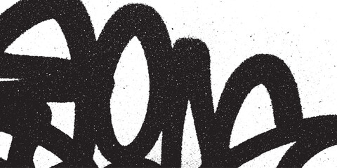 Abstract graffiti loops and swirls with spray paint texture urban art black and white brush stroke street art spray can abstract background urban design grunge texture ink texture messy art © HexaFrame