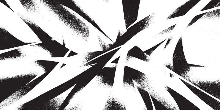 Black and white abstract grunge background with high contrast sharp blade shapes and distressed texture sharp edged abstract background contrast distressed geometric monochrome movement