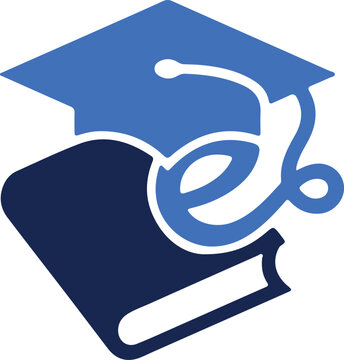 Graduation cap and stethoscope icon for medical school education